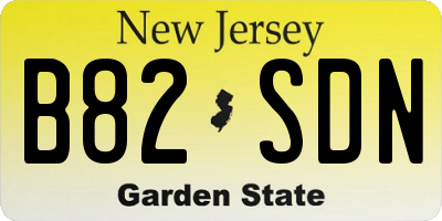 NJ license plate B82SDN