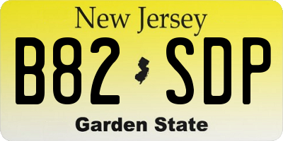 NJ license plate B82SDP