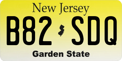 NJ license plate B82SDQ