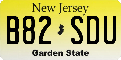 NJ license plate B82SDU