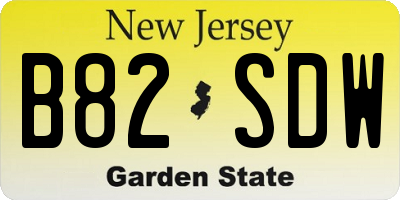 NJ license plate B82SDW