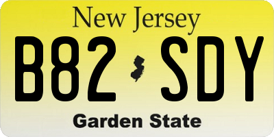 NJ license plate B82SDY