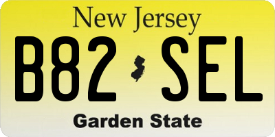 NJ license plate B82SEL