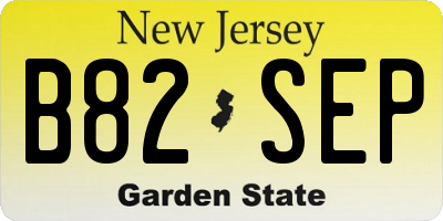 NJ license plate B82SEP