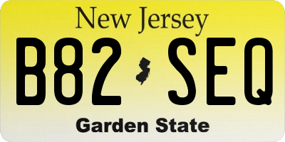NJ license plate B82SEQ