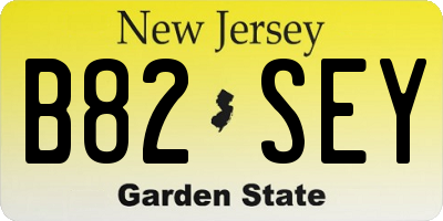 NJ license plate B82SEY