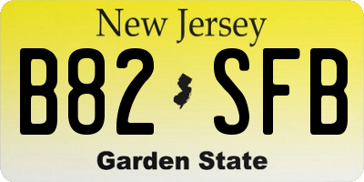 NJ license plate B82SFB