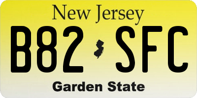 NJ license plate B82SFC