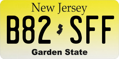 NJ license plate B82SFF