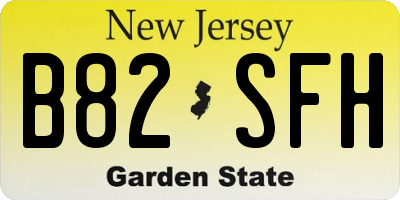 NJ license plate B82SFH