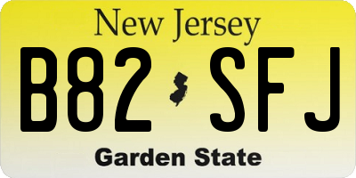 NJ license plate B82SFJ