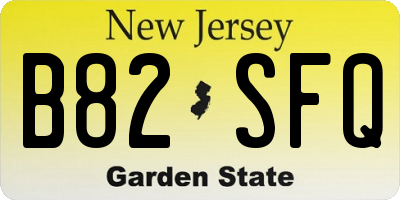 NJ license plate B82SFQ