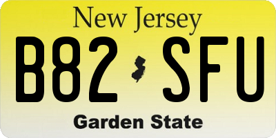 NJ license plate B82SFU