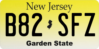 NJ license plate B82SFZ
