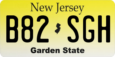 NJ license plate B82SGH
