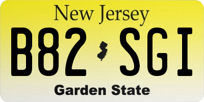 NJ license plate B82SGI