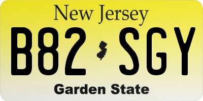 NJ license plate B82SGY