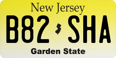 NJ license plate B82SHA