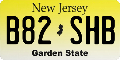 NJ license plate B82SHB