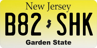 NJ license plate B82SHK