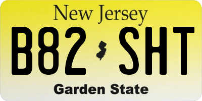 NJ license plate B82SHT