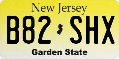 NJ license plate B82SHX