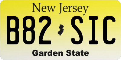 NJ license plate B82SIC