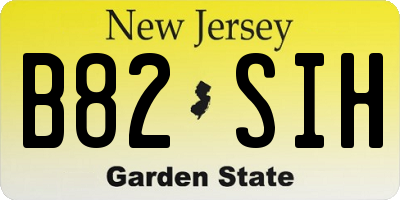 NJ license plate B82SIH