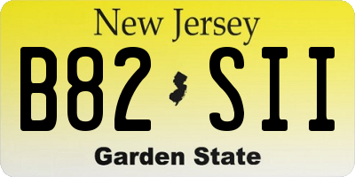 NJ license plate B82SII