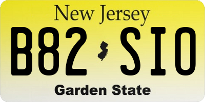 NJ license plate B82SIO