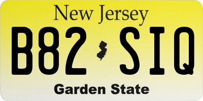 NJ license plate B82SIQ