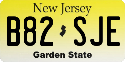 NJ license plate B82SJE