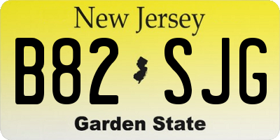 NJ license plate B82SJG
