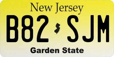 NJ license plate B82SJM