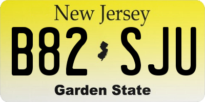 NJ license plate B82SJU