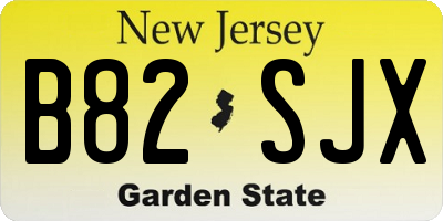 NJ license plate B82SJX