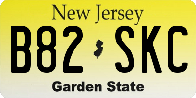 NJ license plate B82SKC