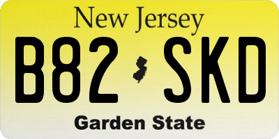 NJ license plate B82SKD