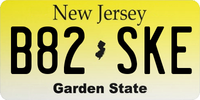 NJ license plate B82SKE