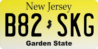 NJ license plate B82SKG