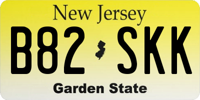 NJ license plate B82SKK