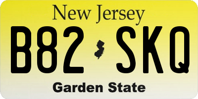 NJ license plate B82SKQ
