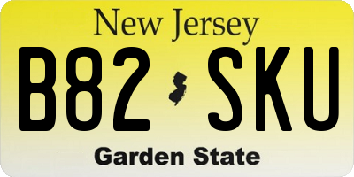 NJ license plate B82SKU