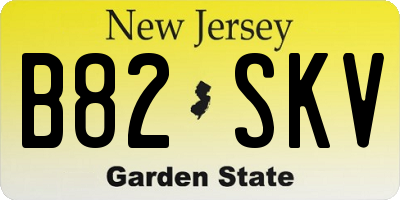 NJ license plate B82SKV
