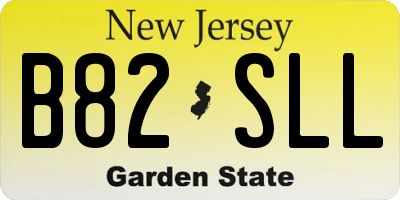 NJ license plate B82SLL