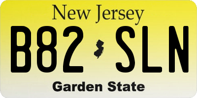 NJ license plate B82SLN