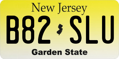 NJ license plate B82SLU