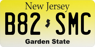 NJ license plate B82SMC
