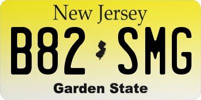 NJ license plate B82SMG