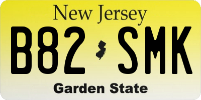 NJ license plate B82SMK